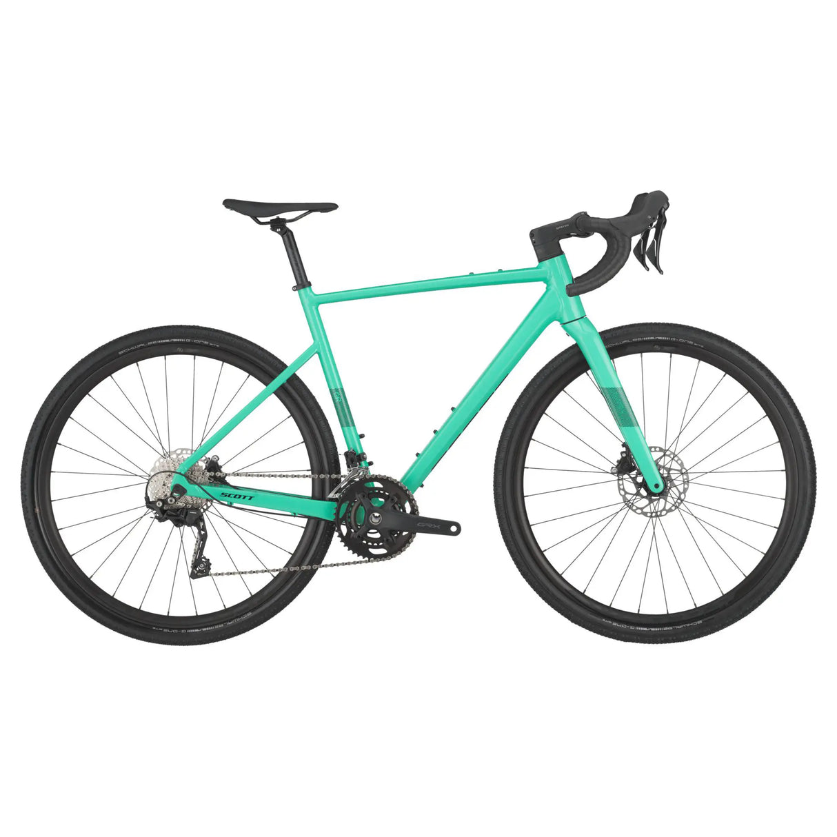 Scott Speedster Gravel 30 in vibrant teal, designed with a durable alloy frame, carbon fork, and Shimano GRX groupset for optimal gravel riding.