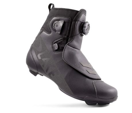Lake CX146 Winter Road Shoe in black with waterproof upper and BOA closure, designed for cold-weather cycling performance.