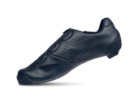 Black cycling shoe on a white background