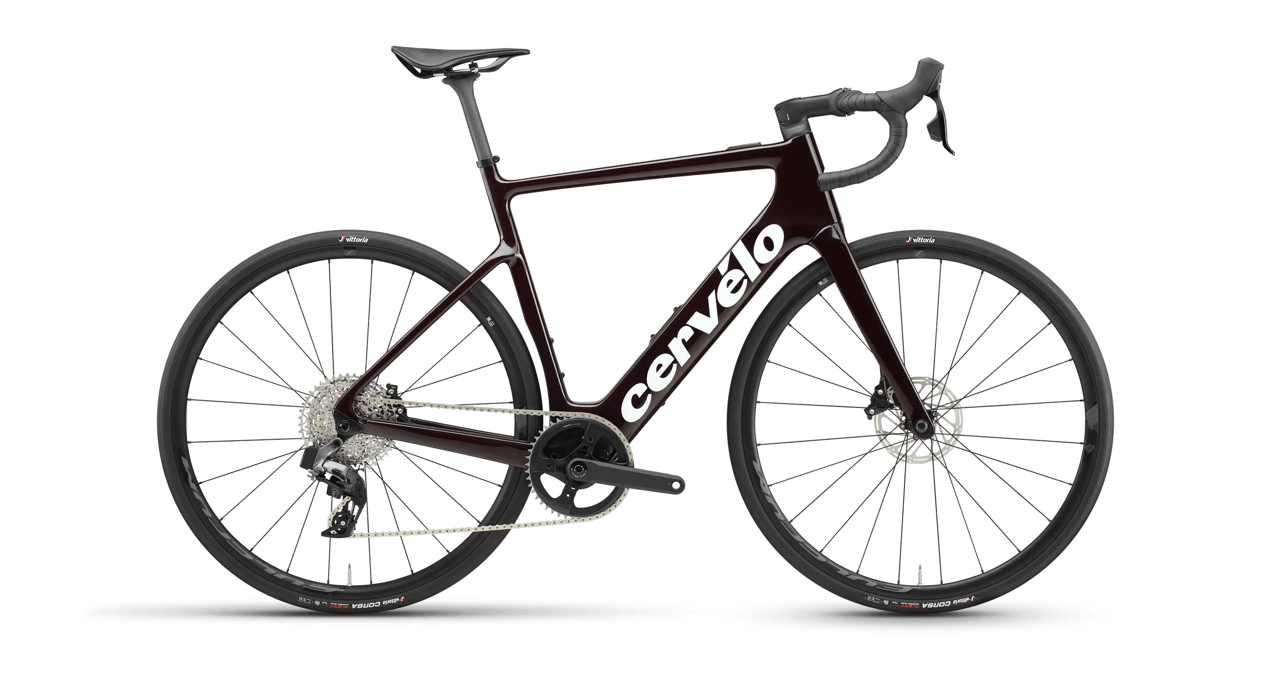 Cervélo Rouvida Rival XPLR AXS 1 Road E-Bike with sleek aerodynamic frame, drop handlebars, and high-performance drivetrain for ultimate cycling experience.