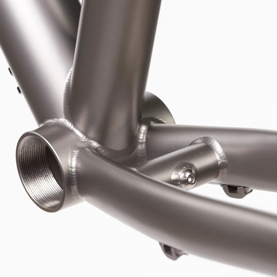 Titanium frame joint on Enigma Escape