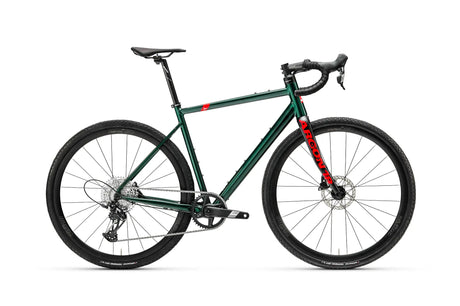 Argon 18 Grey Matter Apex XPLR Gravel Bike in side profile, showcasing its lightweight frame and off-road-ready geometry for gravel cycling.