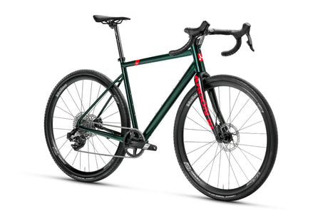 Side angle of Argon 18 Grey Matter Apex XPLR AXS Gravel Bike showcasing its aerodynamic frame and high-performance gravel-ready components.