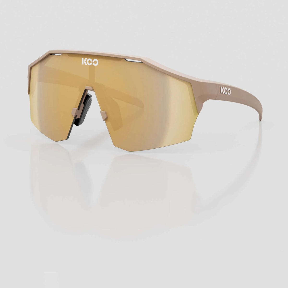 KOO Alibi cycling sunglasses – Sand Matt frame with Gold Mirror lens