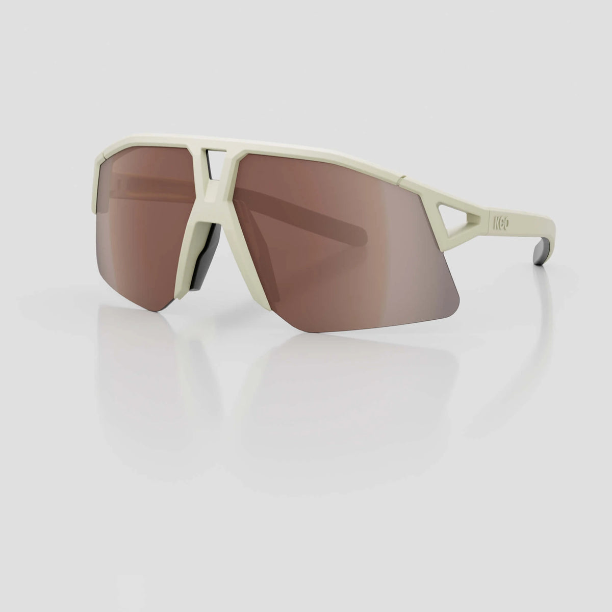 KOO Hype cycling sunglasses – Almond White Matt frame with Brown lens
