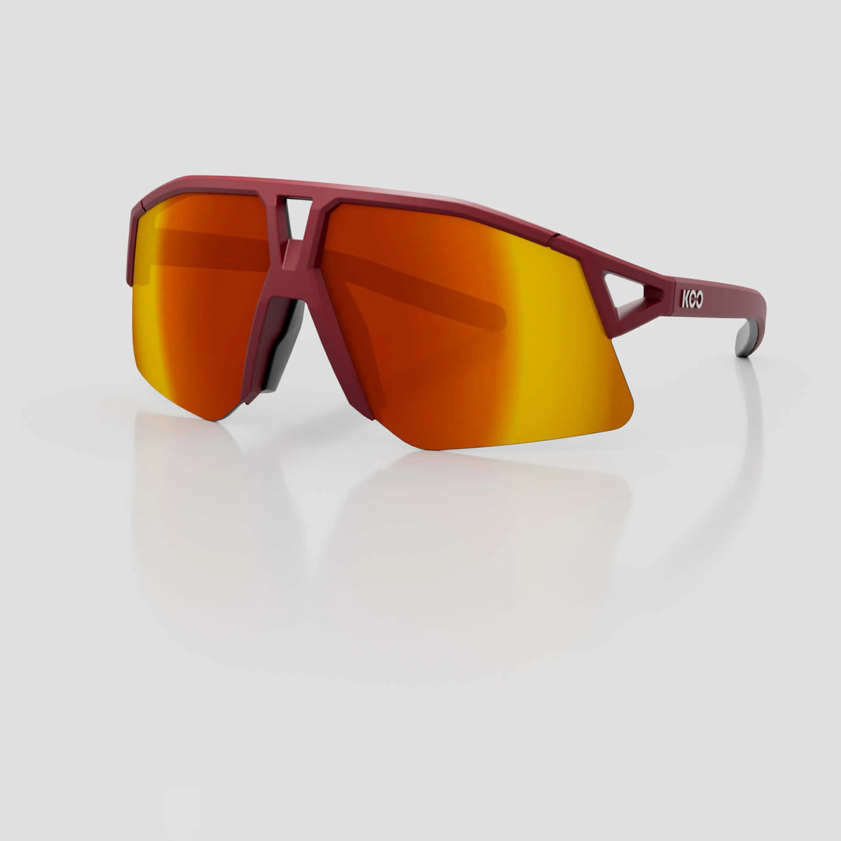 KOO Hype cycling sunglasses – Dark Red Matt frame with Red Mirror lens