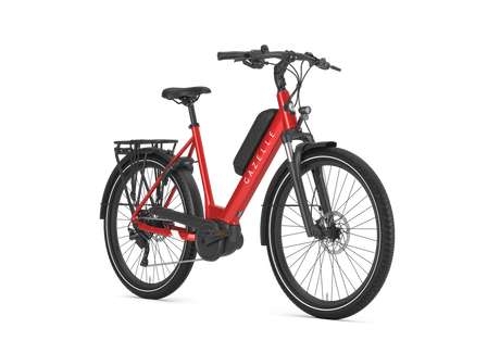Red Gazelle Medeo T9 HMB Low Step E-Bike with low-step frame and electric assist, perfect for stylish and powerful everyday commuting.