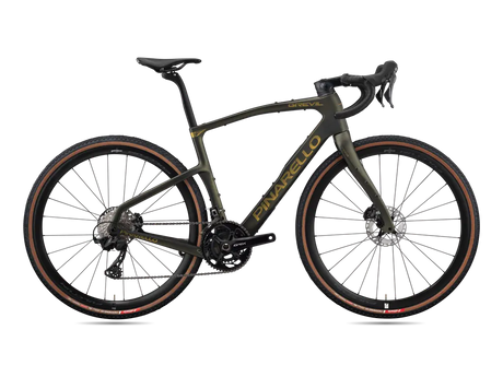 Carbon bicycle with Pinarello branding on a white background