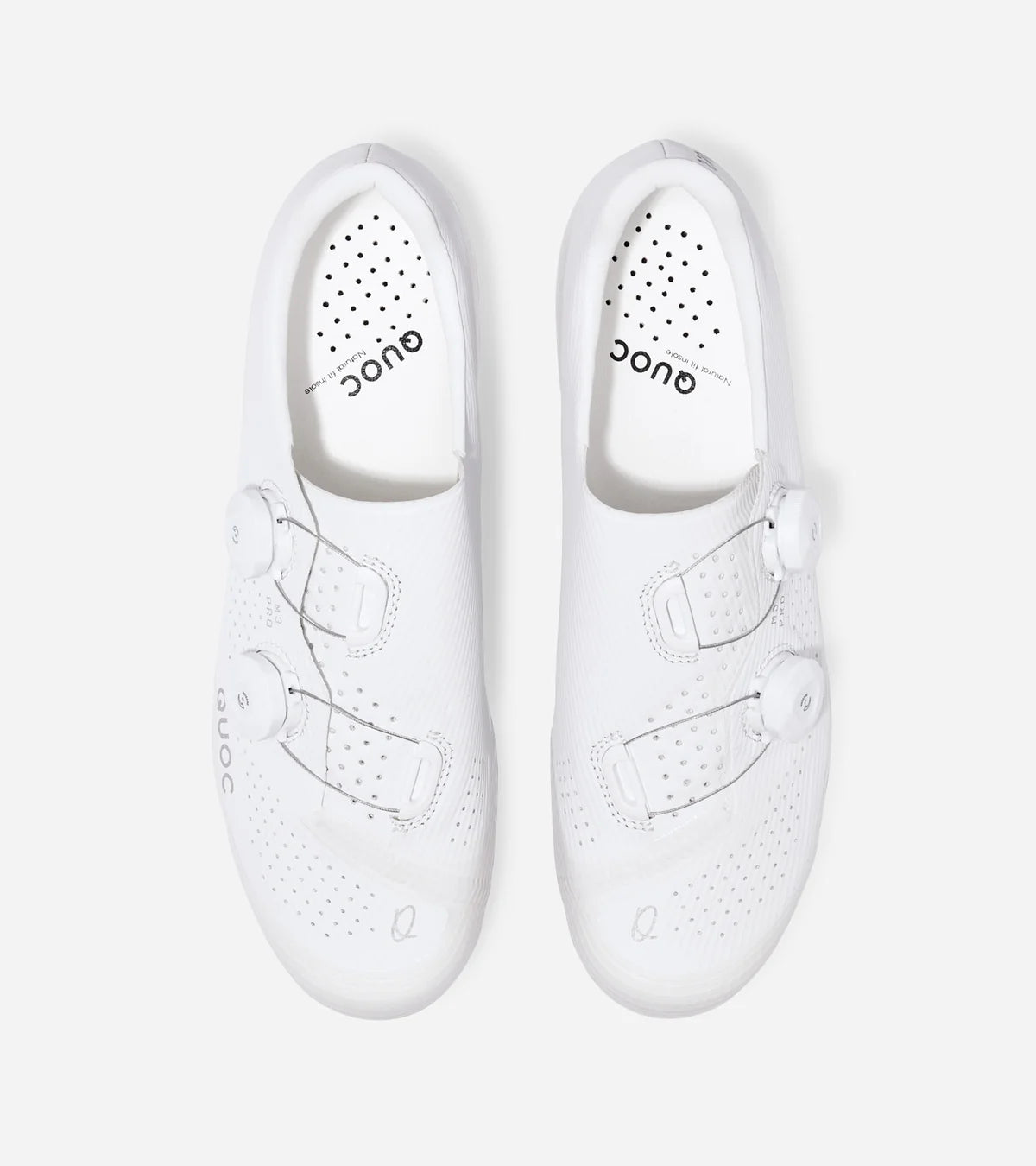 Top view of QUOC M3 Pro Road Shoes showing dual dial system and ergonomic design for maximum foot support and comfort.