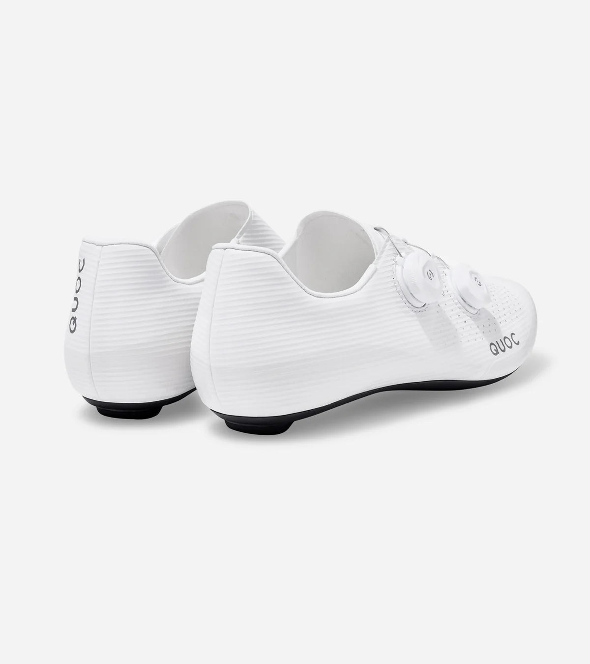 Rear and side view of QUOC M3 Pro Road Shoes emphasizing heel support and sleek design for competitive road cycling.