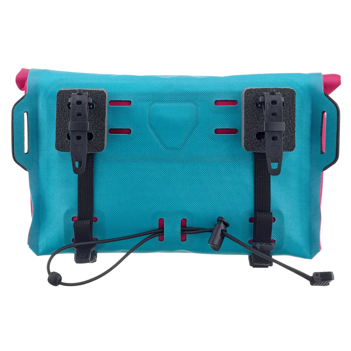 Cyber blue rectangular Ortlieb Velo-Sling 3L handlebar bag with black mounting brackets and adjustable straps.