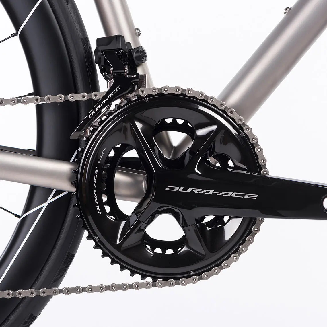 Dura-Ace crankset on Enigma Evoke Titanium bike