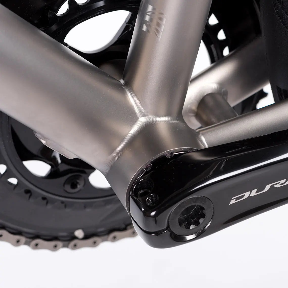 Detailed view of Enigma Evoke bike's bottom bracket