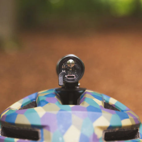 bike light mounted on a helmet