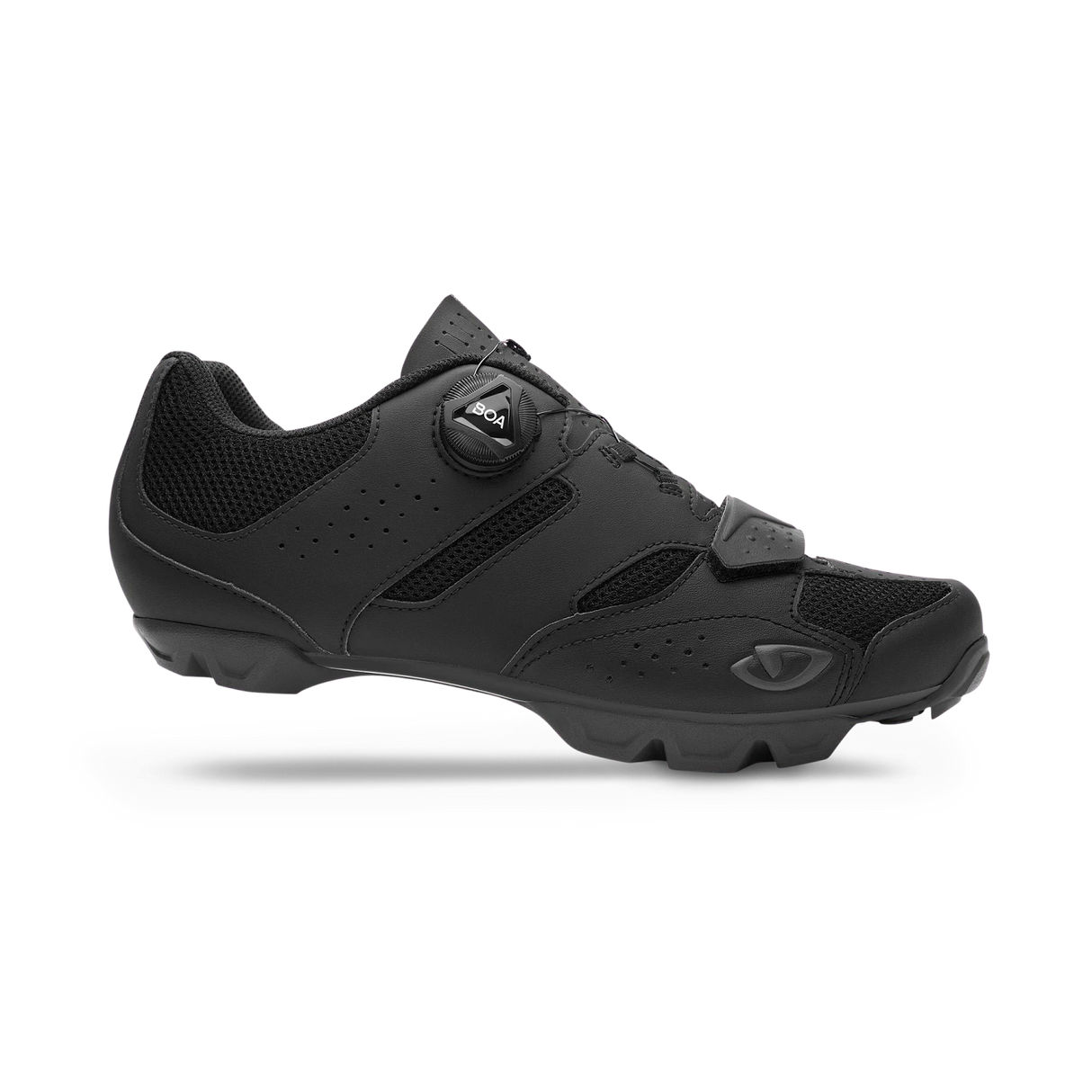 Giro Cylinder II MTB Cycling Shoe in black with BOA dial closure, breathable mesh panels, and rugged tread for off-road cycling performance.