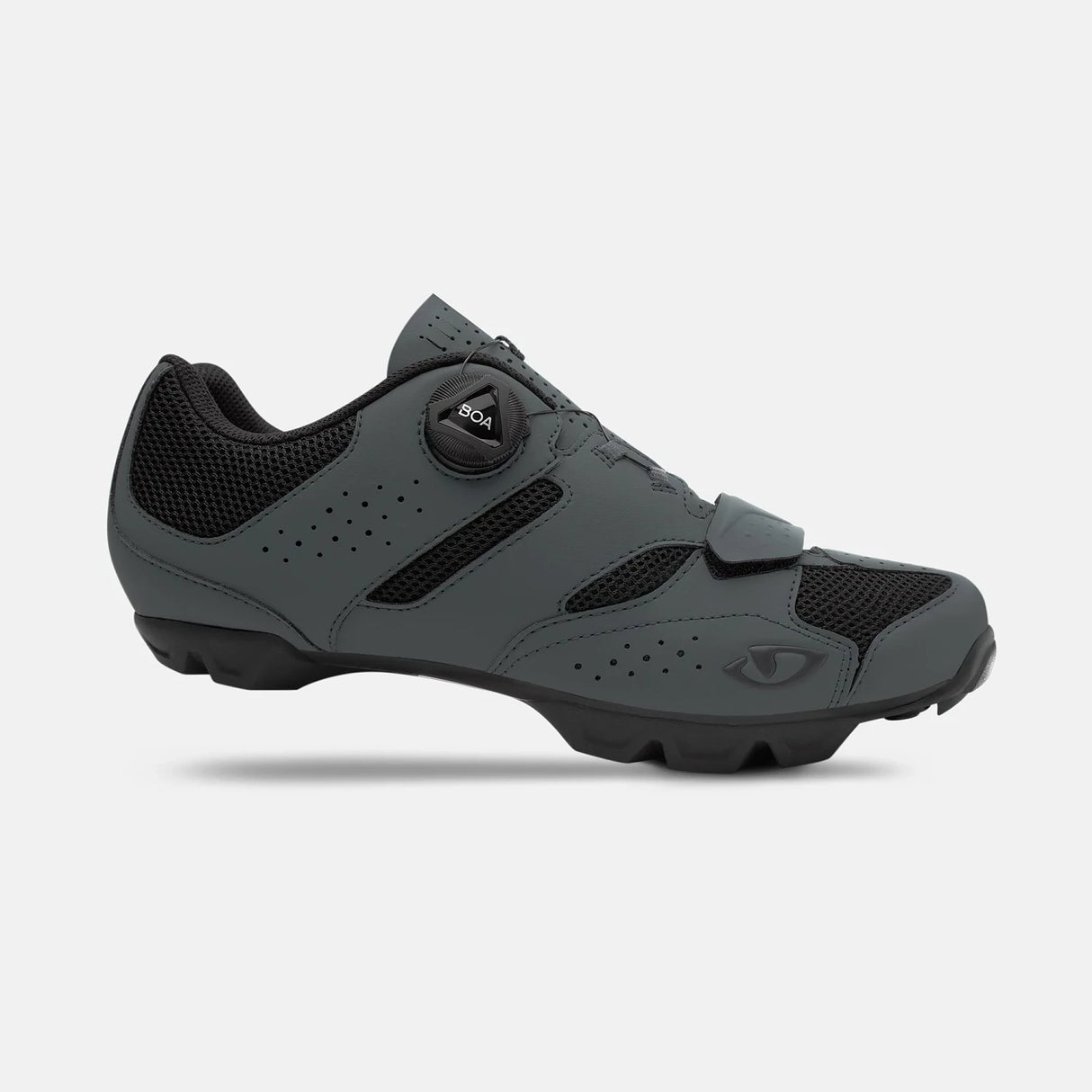 Giro Cylinder II MTB Cycling Shoe in dark gray with BOA dial and mesh ventilation, designed for comfort and precision on rugged trails.