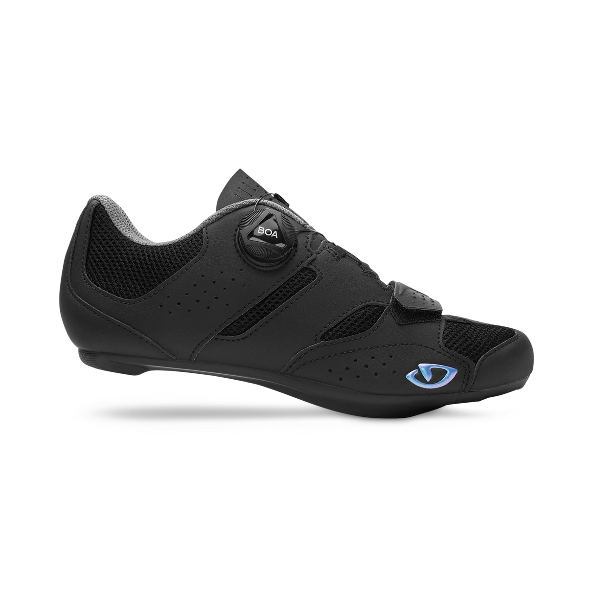 Giro Savix II Womens Road Cycling Shoe in black with BOA dial closure, designed for comfort and performance on long road rides.