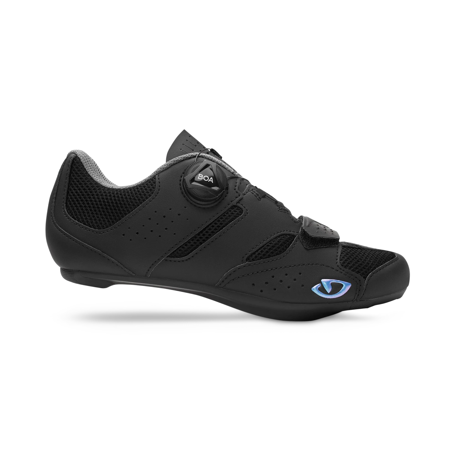 Giro Savix II Womens Road Cycling Shoe in black with BOA dial closure, designed for comfort and performance on long road rides.