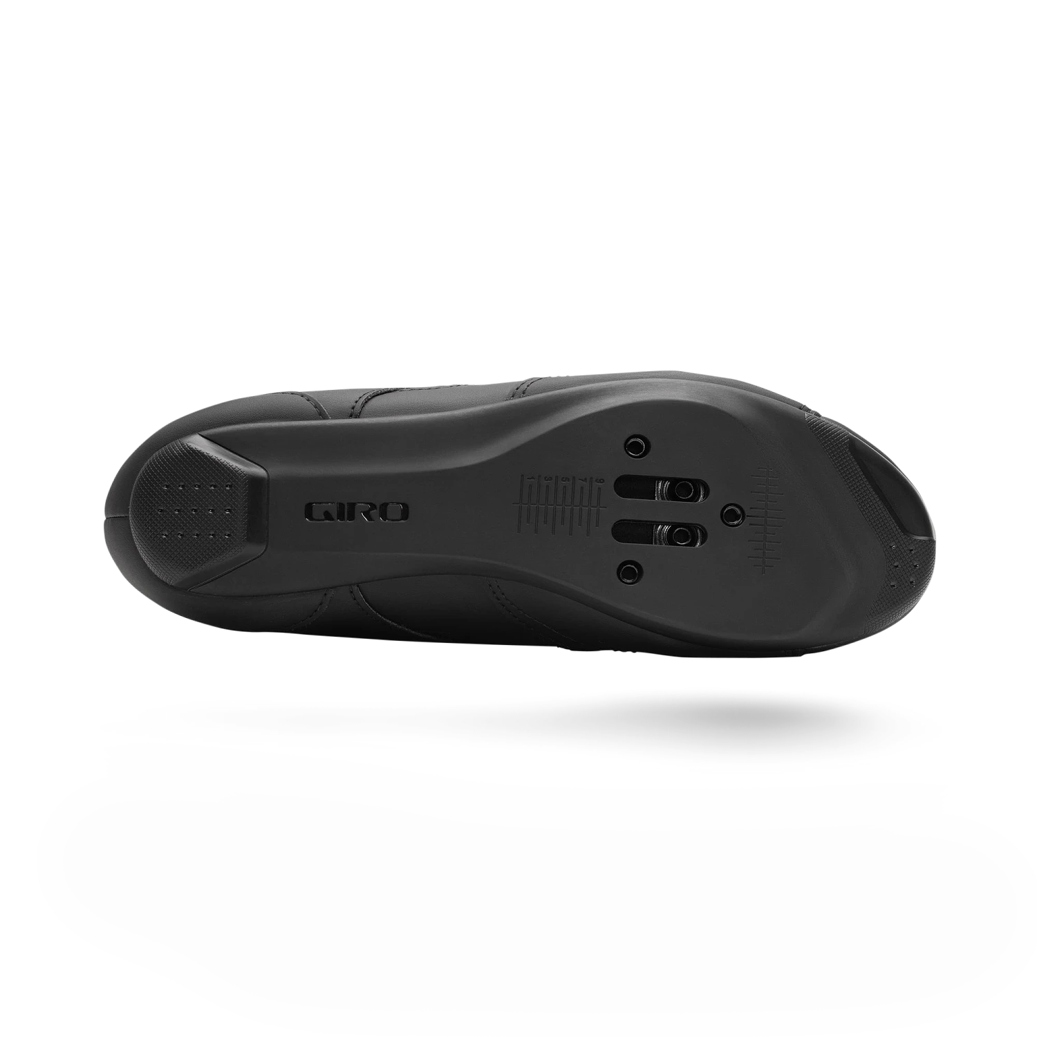 Bottom view of Giro Savix II Womens Road Cycling Shoe featuring a durable sole with 3-bolt cleat compatibility for road cycling.