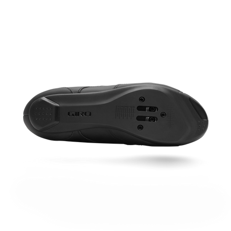 Bottom view of Giro Savix II Womens Road Cycling Shoe featuring a durable sole with 3-bolt cleat compatibility for road cycling.