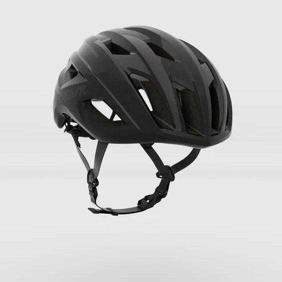 Kask Mojito3 road helmet in black, side view on a grey background
