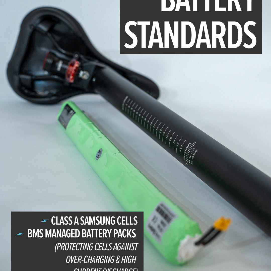 estarli E20.7 Comfort Hybrid E-Bike battery with Samsung cells and BMS, ensuring safety and performance in electric cycling.