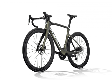 Carbon fiber bicycle on a white background