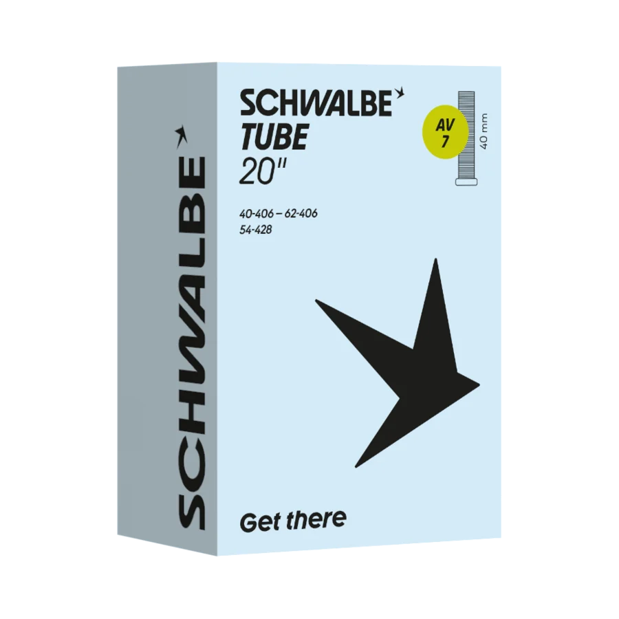 Schwalbe AV7 inner tube, 20 inch, Schrader valve 40mm, in packaging