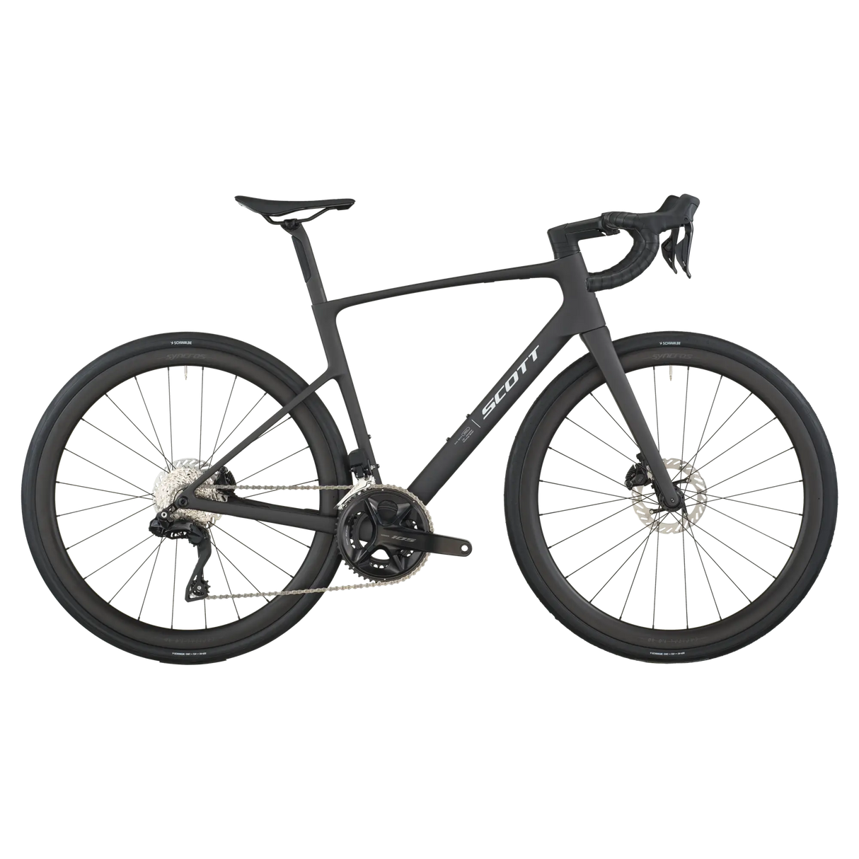 Black bicycle on a white background