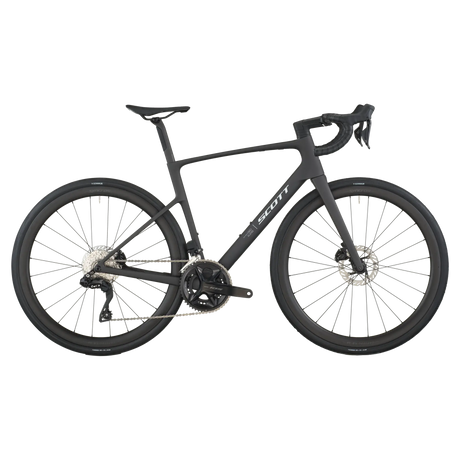 Black bicycle on a white background