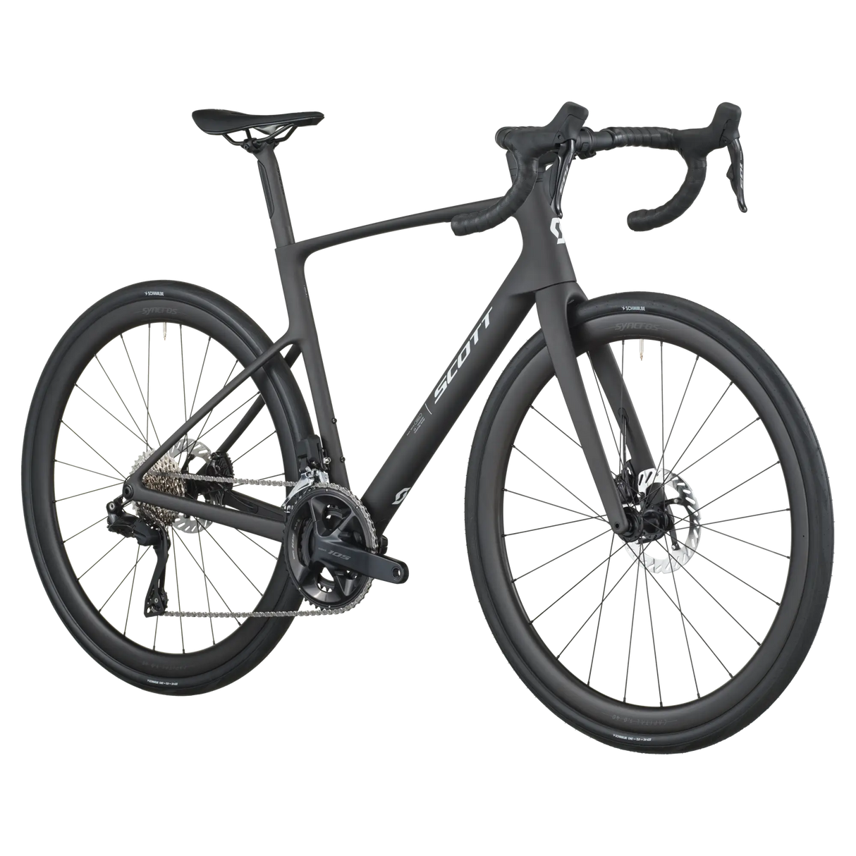 Black bicycle on a white background