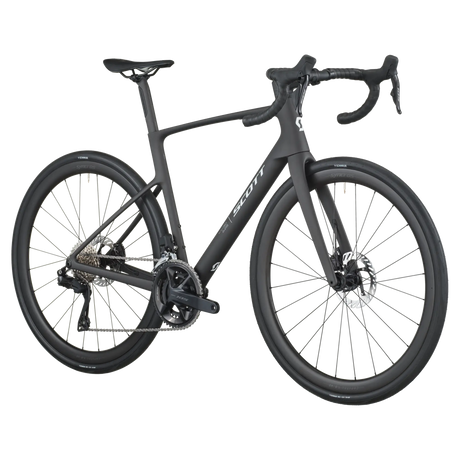Black bicycle on a white background