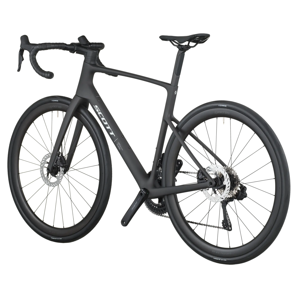 Black bicycle on a white background