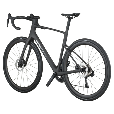 Black bicycle on a white background