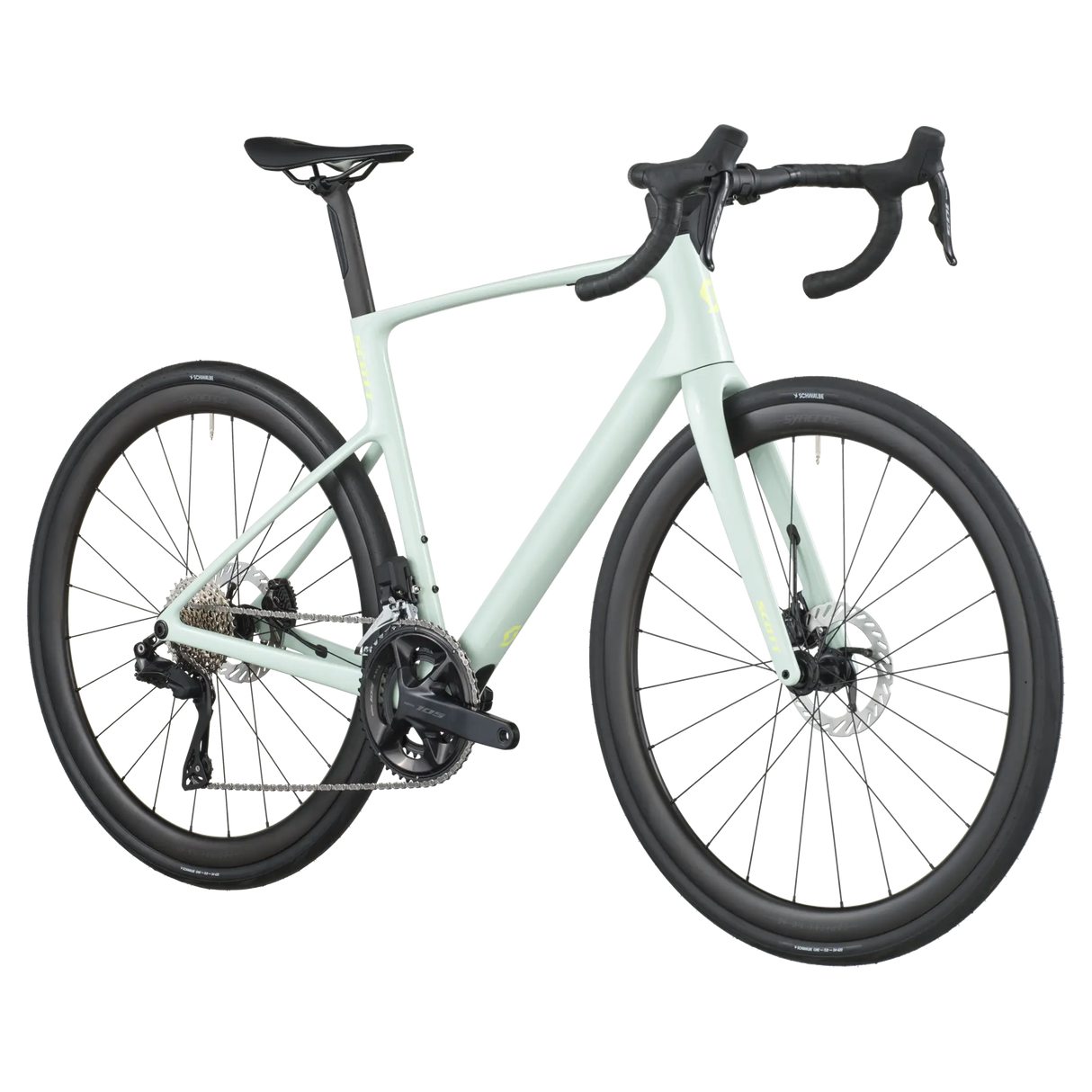 Light blue bicycle on a white background