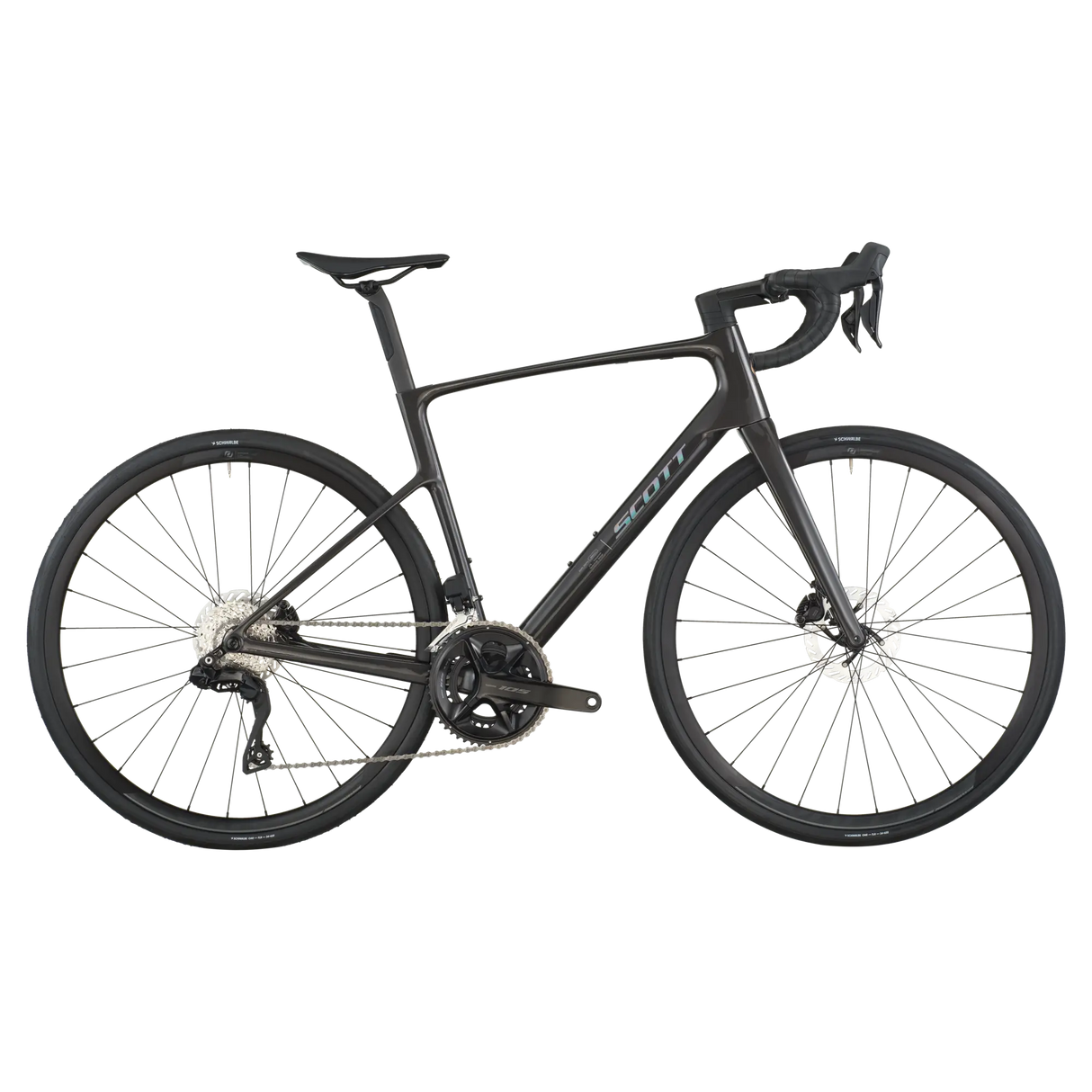 Black bicycle on a white background
