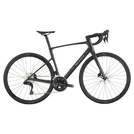 Black bicycle on a white background