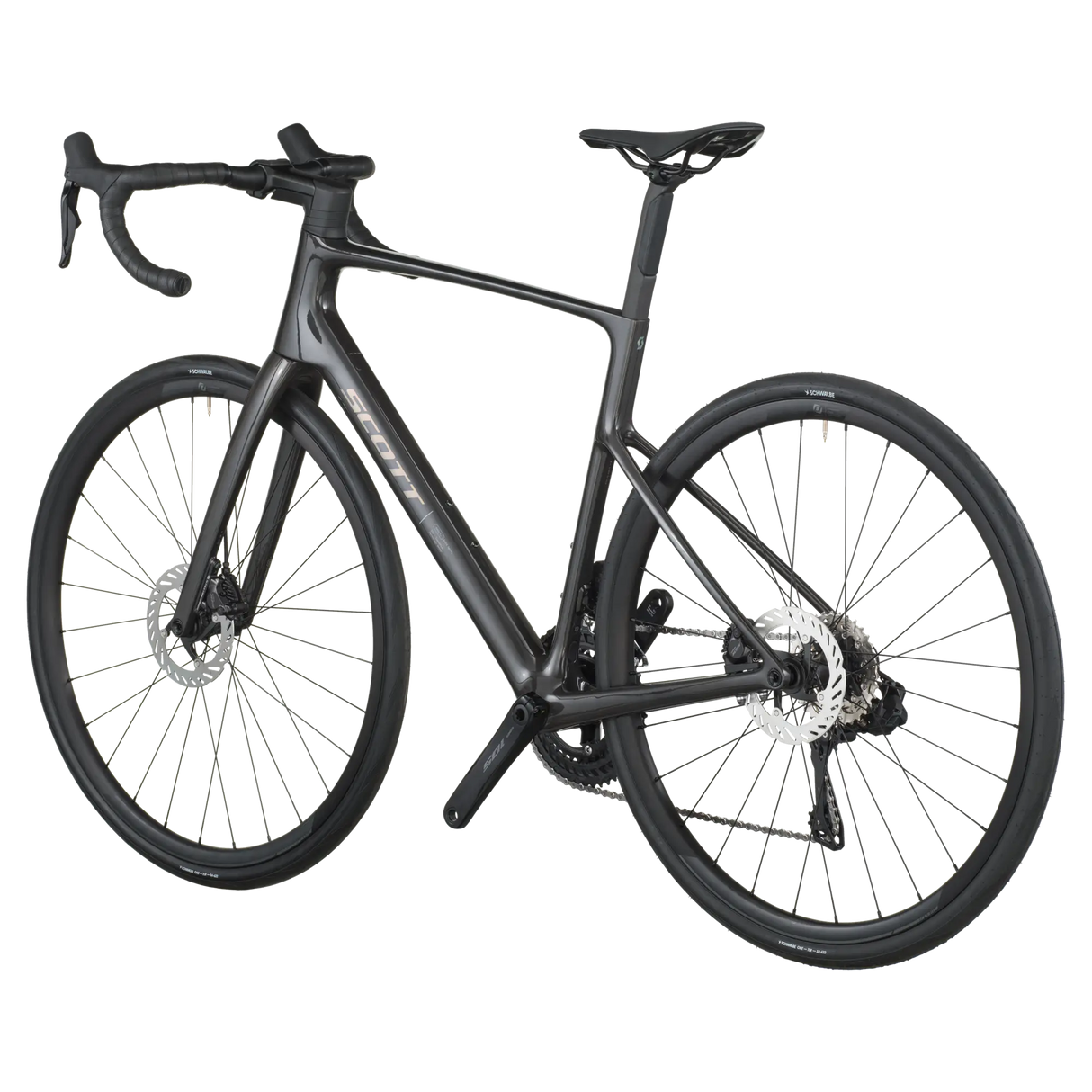 Black bicycle on a white background