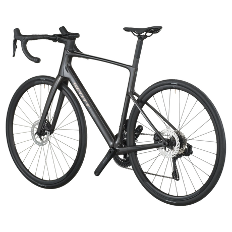 Black bicycle on a white background