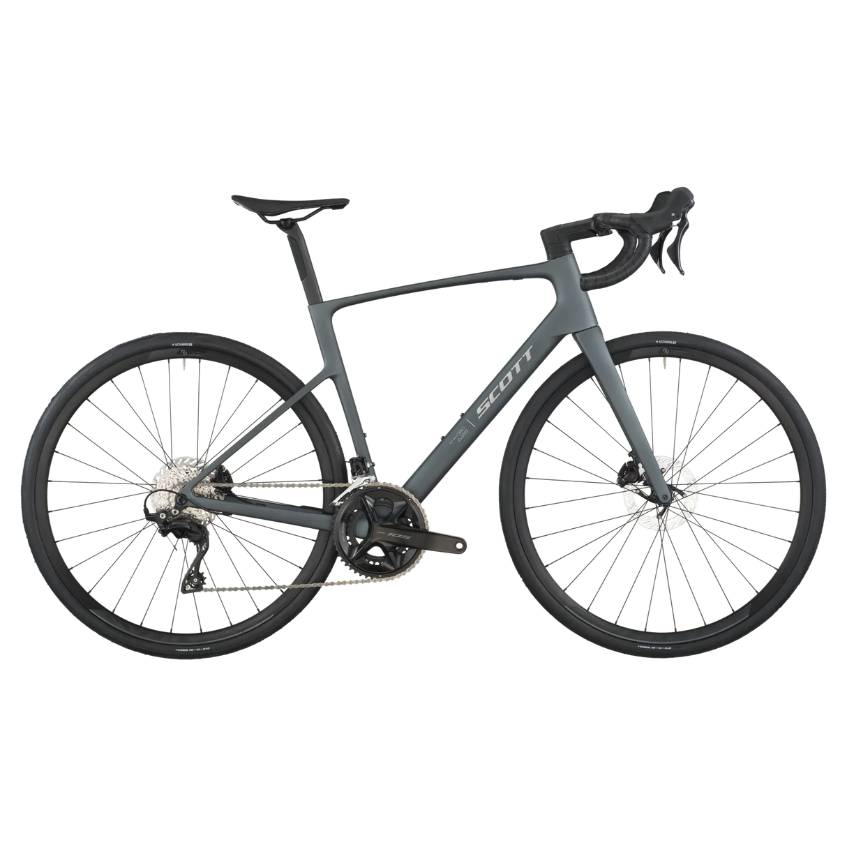 Gray bicycle on a white background