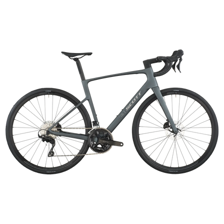 Gray bicycle on a white background