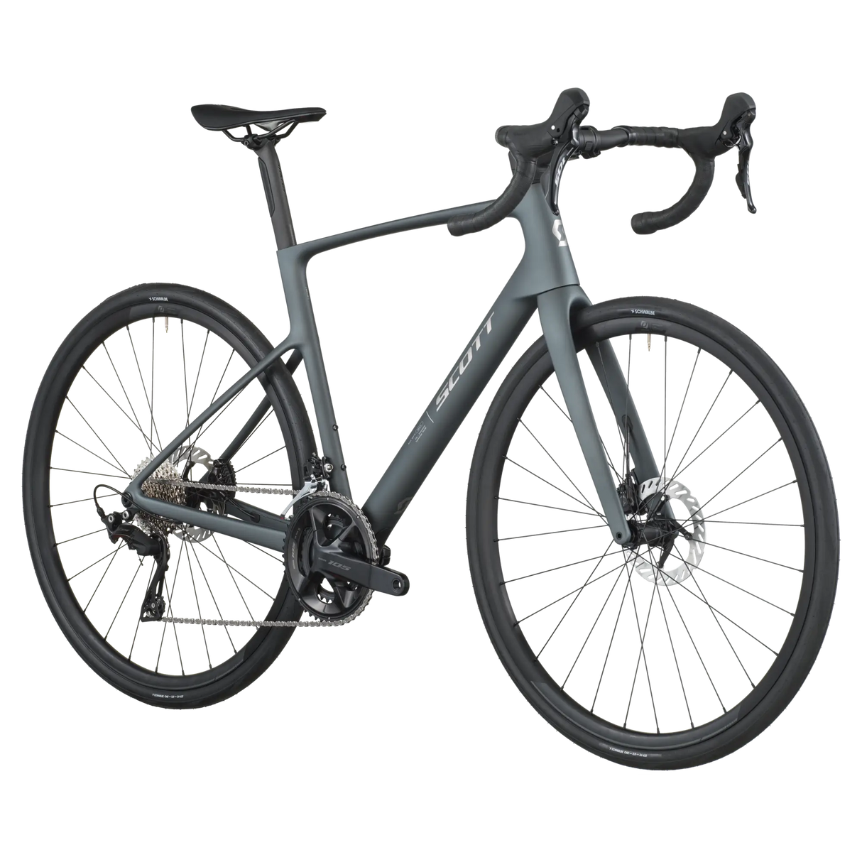Gray bicycle on a white background