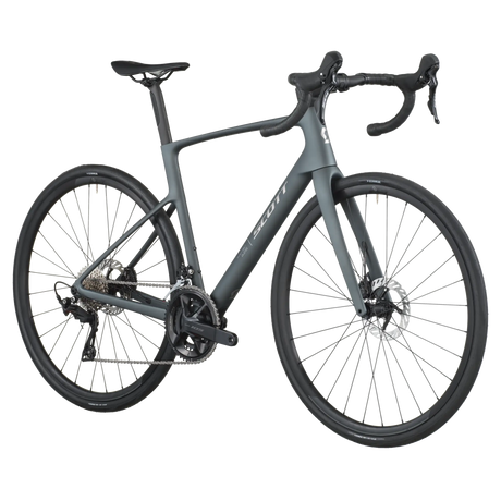 Gray bicycle on a white background