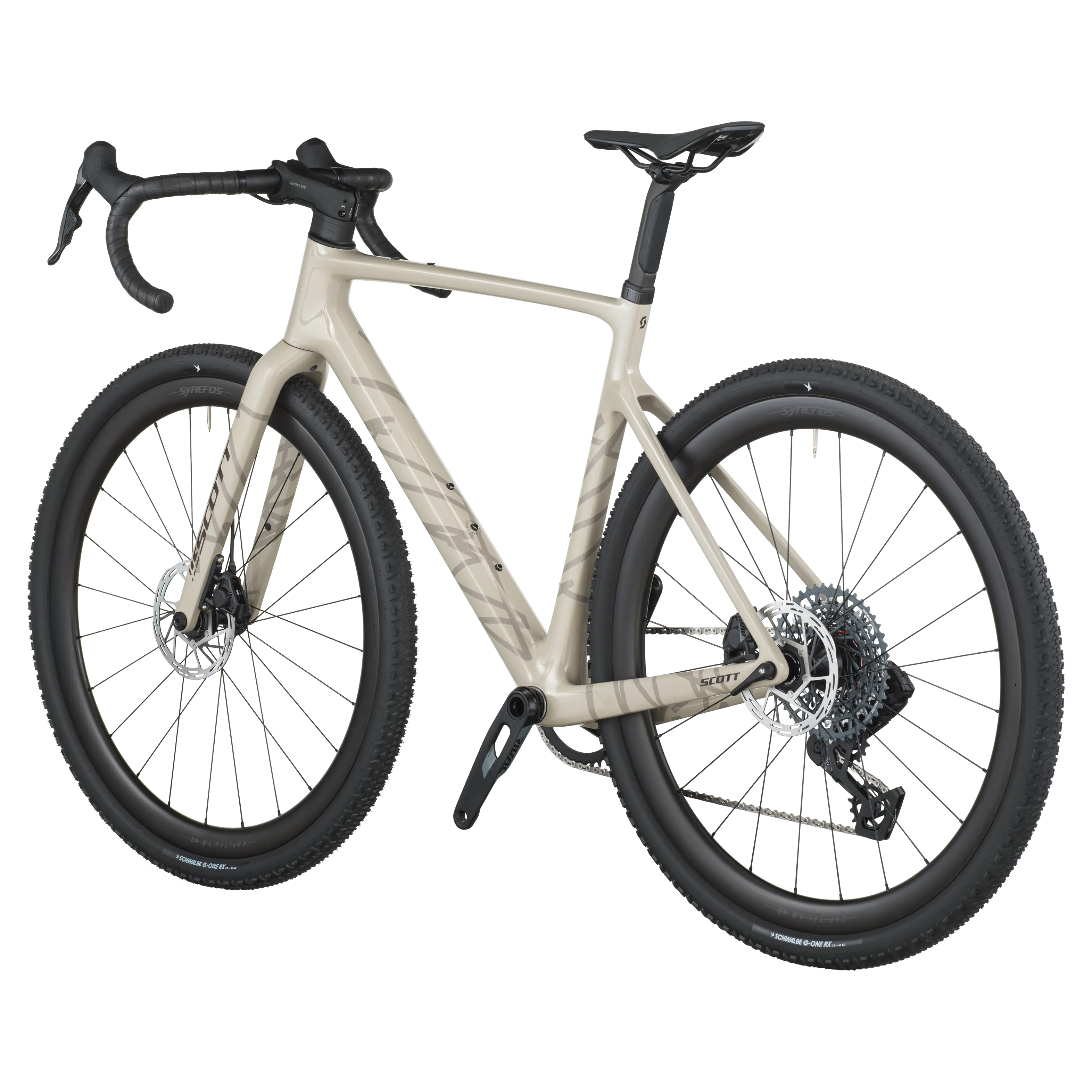 Close-up of a bicycle seat and frame on a white background