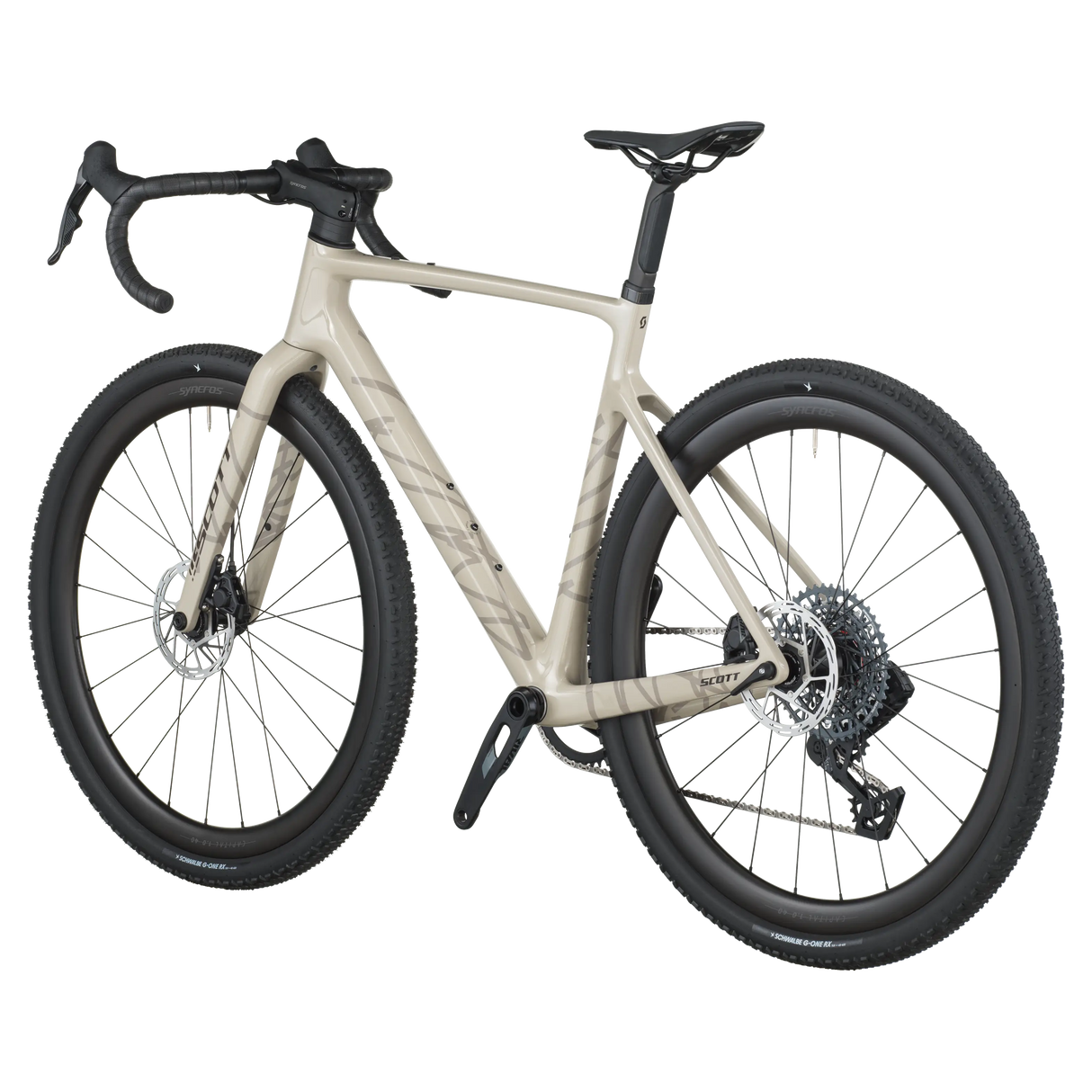 Close-up of a bicycle seat and frame on a white background