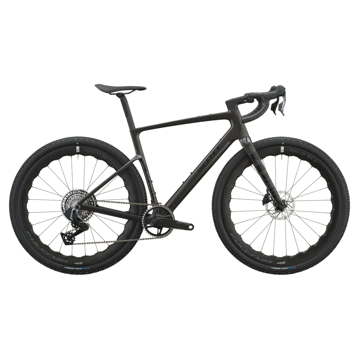 Scott Addict Gravel 20 2027 in watery black, drive-side profile