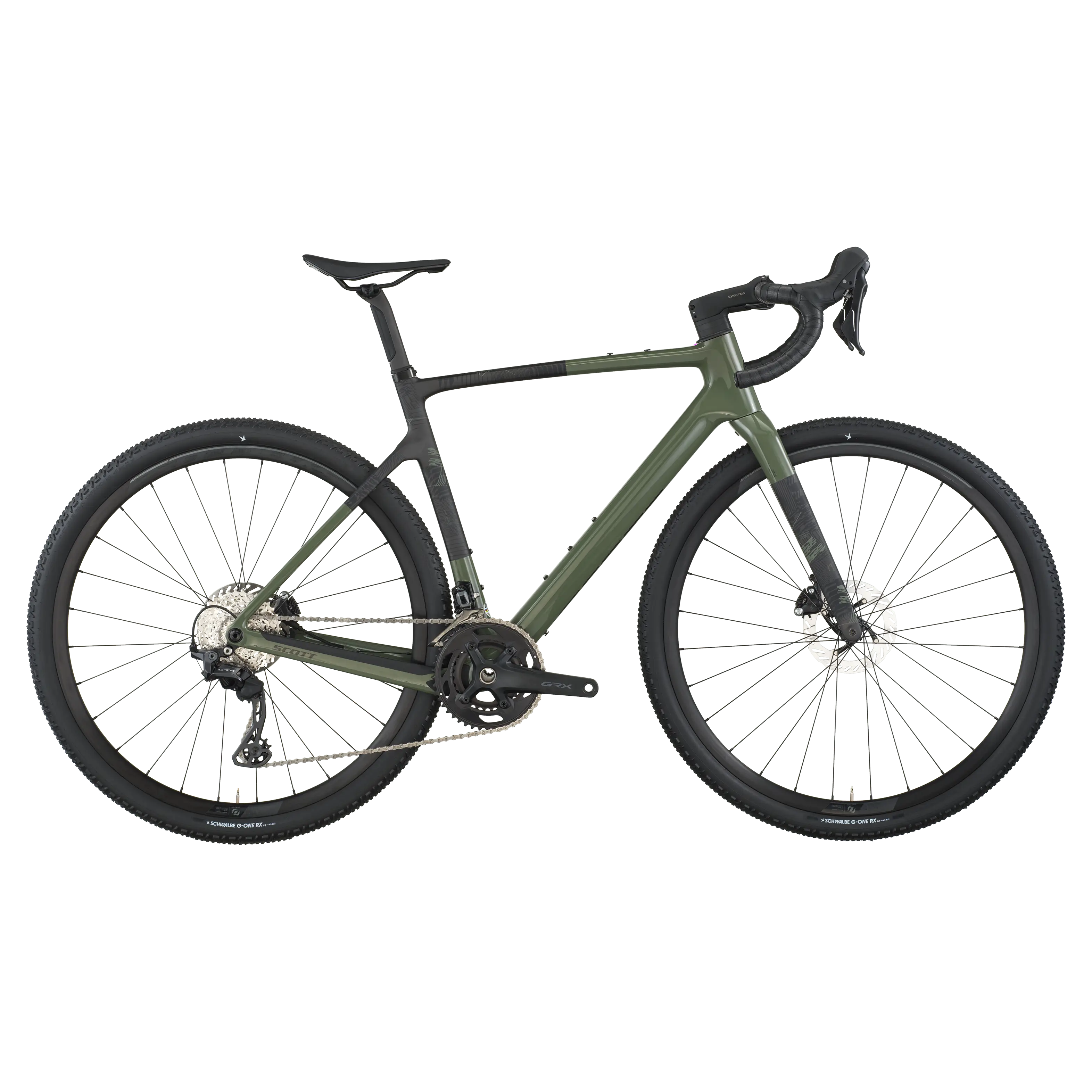 Green bicycle on a white background