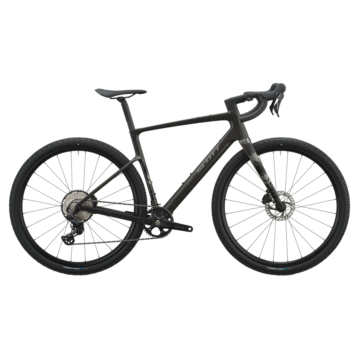 Scott Addict Gravel 40 2027 in carbon black, drive-side profile