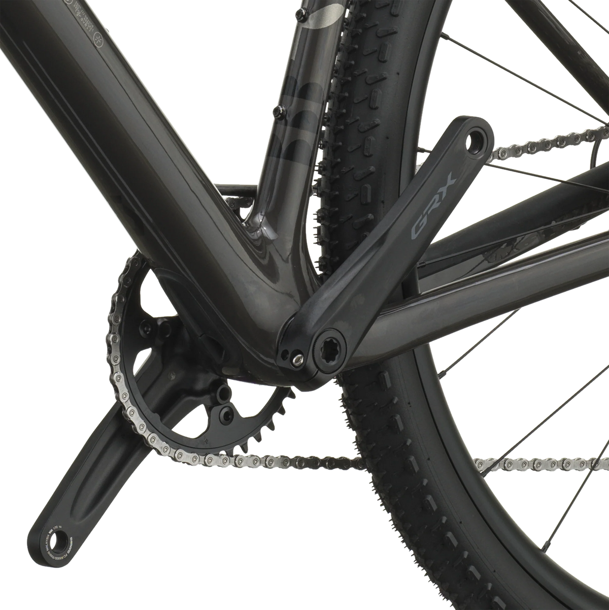 Scott Addict Gravel 40 2027 in carbon black, Shimano GRX crankset and bottom bracket