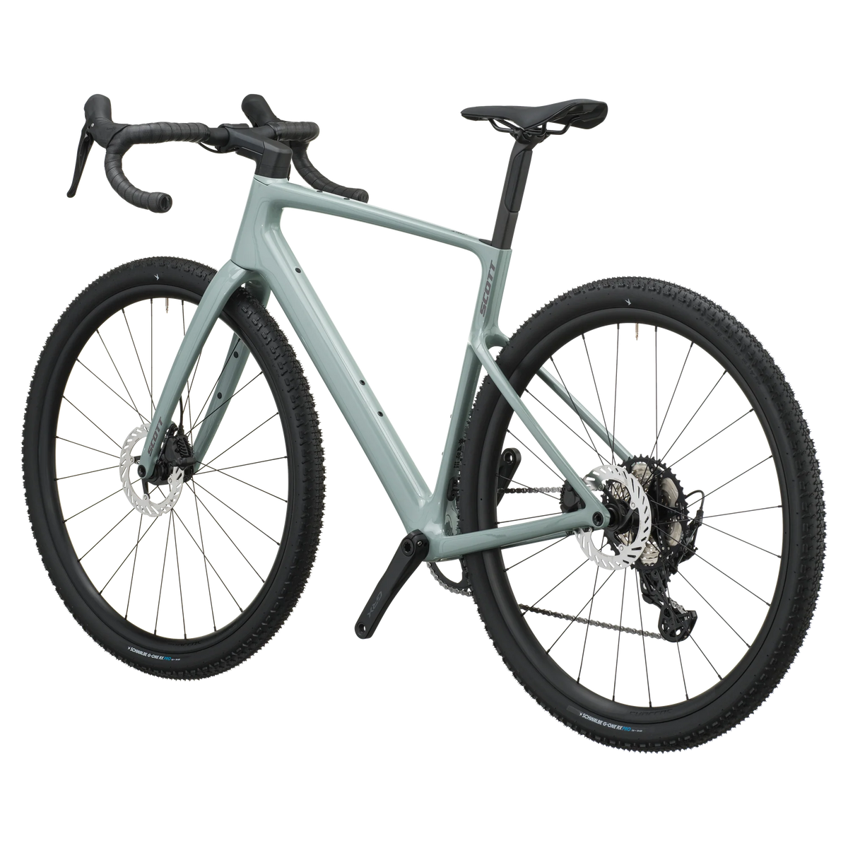Scott Addict Gravel 40 2027 in iron grey, rear three-quarter view